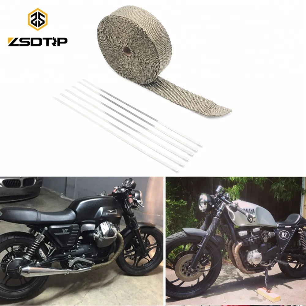 5M/10M/15M Protective Tan Tape Fireproof Shield Protective Exhaust Header Wrap Insulating Cloth Roll Kit for Motorcycle Car