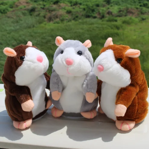 Talking Hamster Mouse Pet Plush Toy Hot Cute Speak Talking Sound Record Hamster Educational Toy for Children Gift