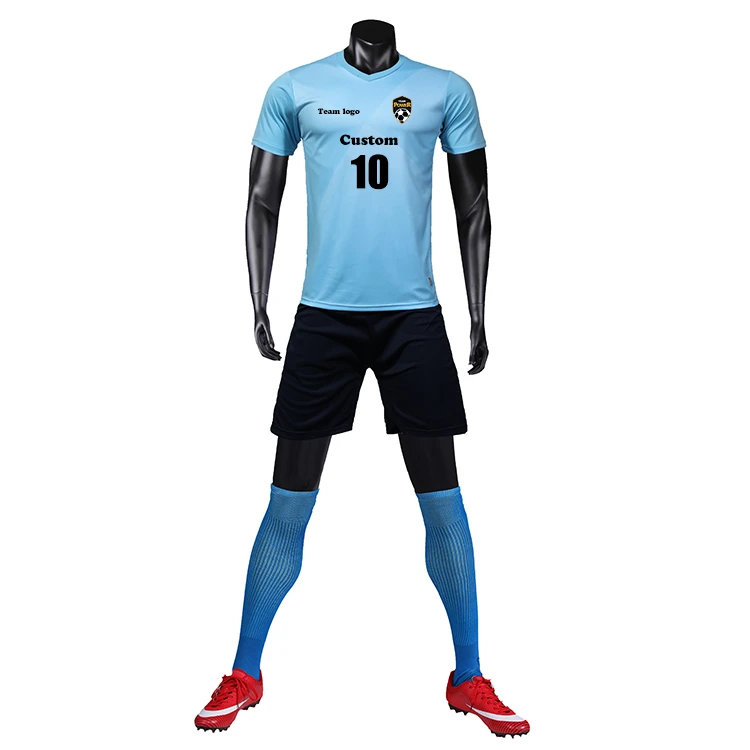 
Popular Design Hot Sale Blue Quickly Dry Soccer Jersey Maillot De Football 