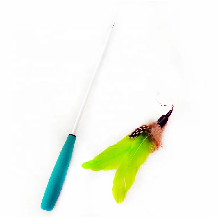 Customized Hot Selling New Design Fishing Rod Feather Cat Teaser Toy