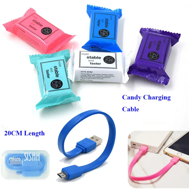 Красочные плоским конфеты 8pin USB кабель V8 Micro USB жильный кабель данных для Samsung для Iphone 5 6 6 plus 7 7 Plus