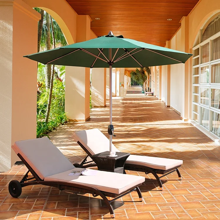 China Garden Rattan Wicker Sun Bed Beach Chaise Lounge Outside Furniture Pool Outdoor