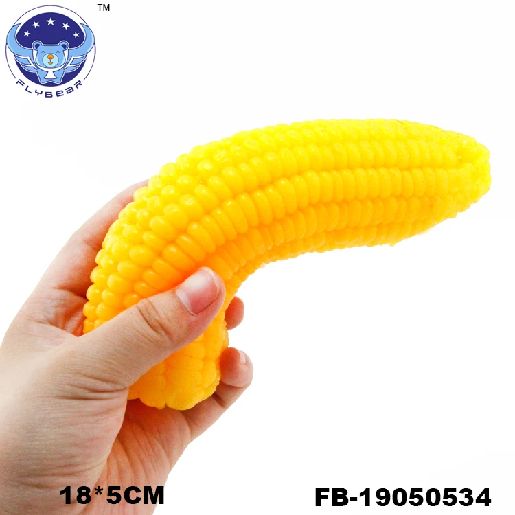 Flybear Tpr Novelty Squishy Corn Slow Rising Toy Cartoon Smiley Corn Squishy Scented Squeeze Toys squishy corn For Kids