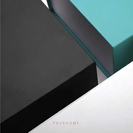 Black Folding Cardboard Groomsman Box Rectangle Collapsible Box with Magnetic Lid for Gift Packaging (Matte Black with Embossing