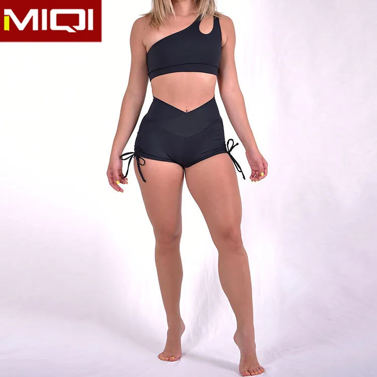 Logo Customized Bunny Scrunch Butt Shorts Side Womens Sexy Stringer Bum Booty Short