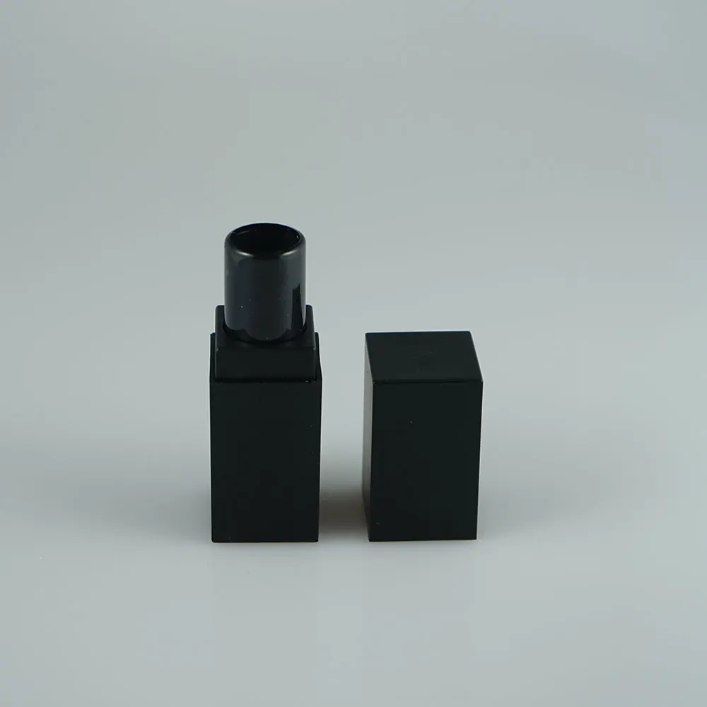 Trade assurance black 5g square lipstick tube / matte lipstick container /  lip balm tube