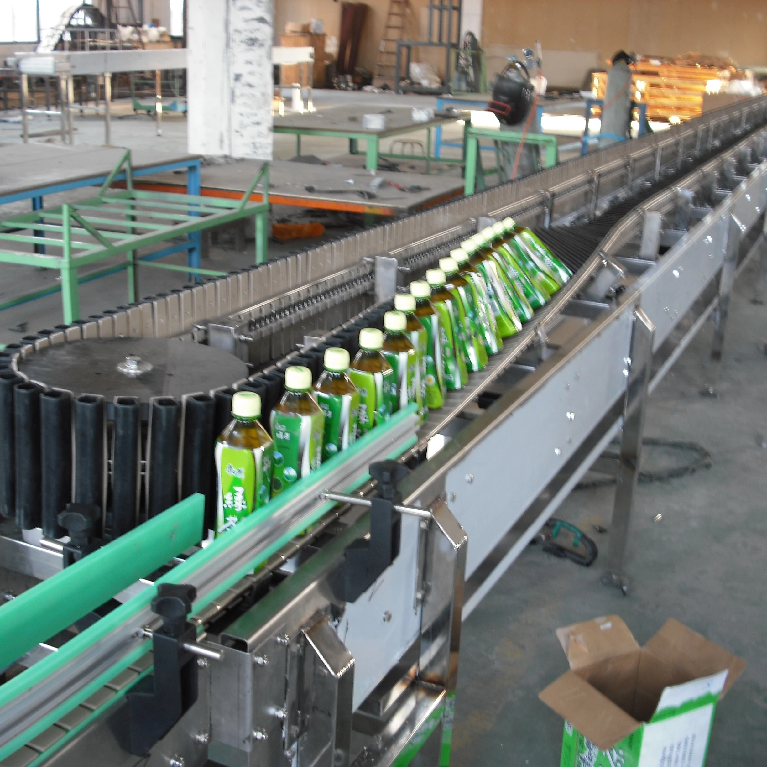 
Customized Beverage PET Glass Bottle Can Inverse Overturn Tilting Sterilizing Laydown Automatic Conveyor 
