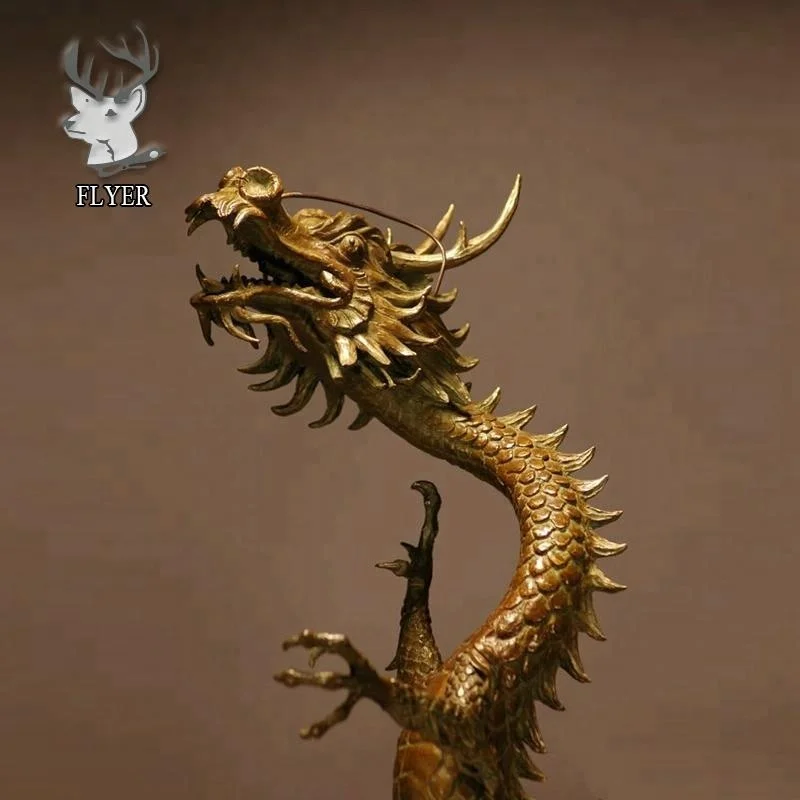 Large outdoor animal dragon sculpture modern hand  metal casting large brass dragon statue