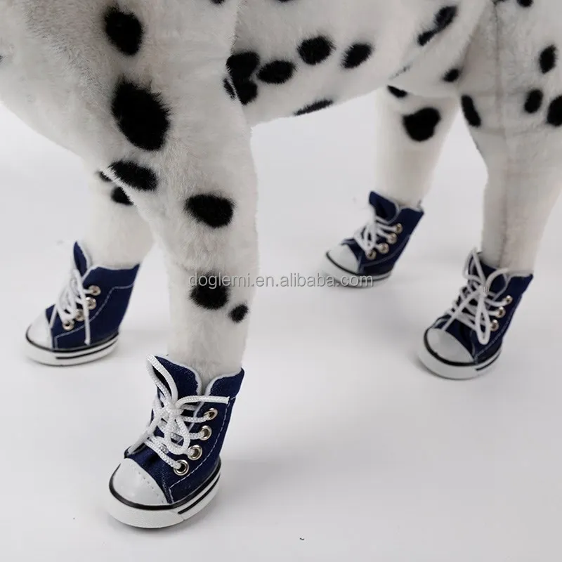 4pcs/lot Pet Dog Cat Footwear Dog Walking Sneaker Jeans Shoes Denim Dog Shoes