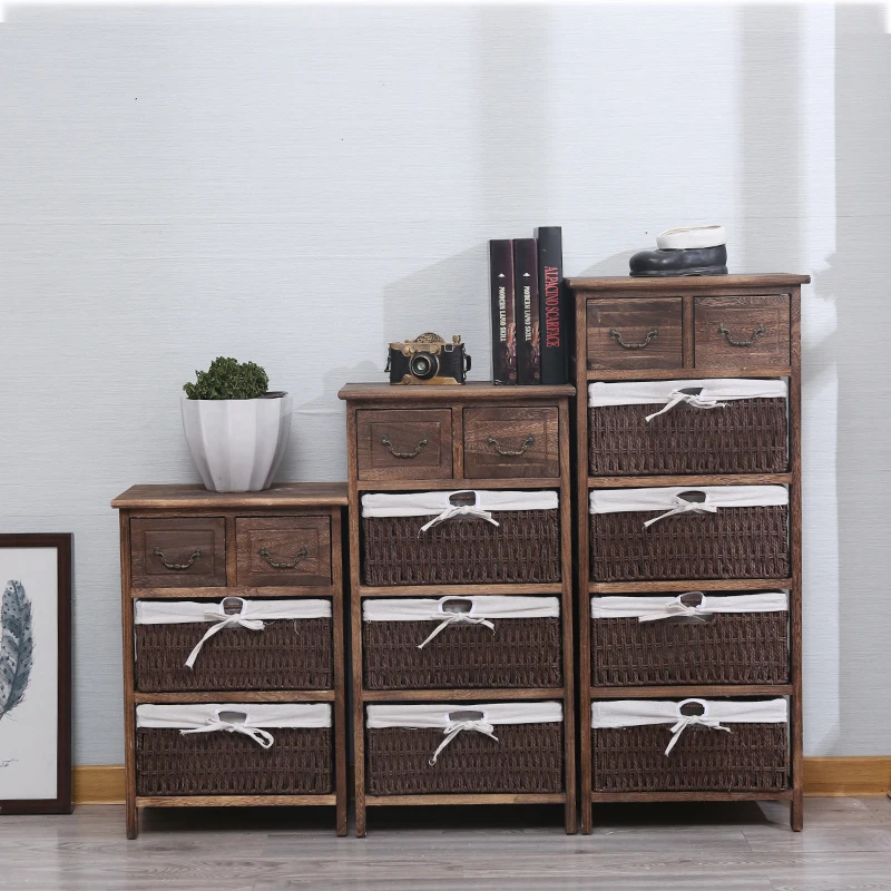 Rattan Drawer Living Room Furniture Kitchen Cabinet