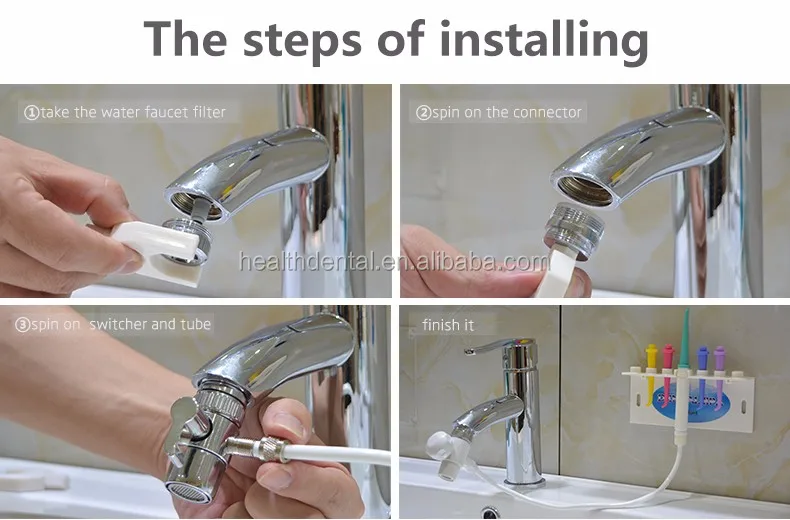 Faucet Water Flosser CE FCC ROHS approved portable cordless oral