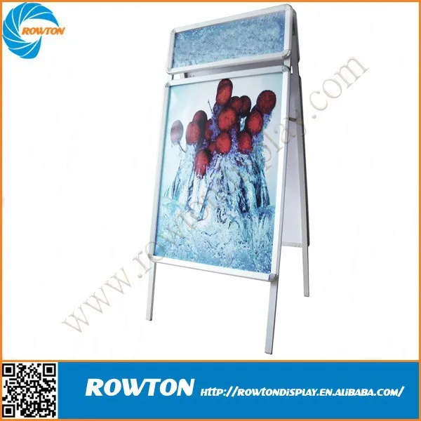 Sidewalk sign snap a frame iron board poster stand display with rider