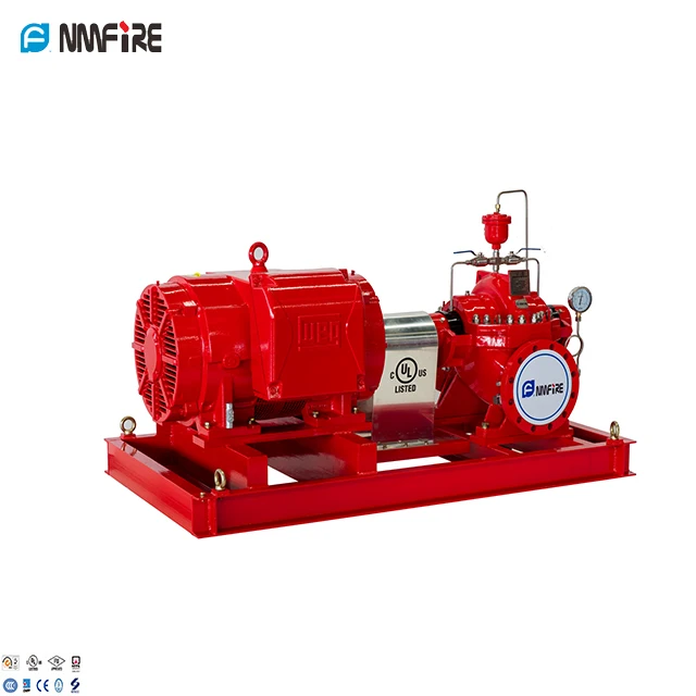 500gpm 114m3/h 75psi Listed NFPA20 Single Stage Split Case Centrifugal Fire Pump With Electric Motor and controller