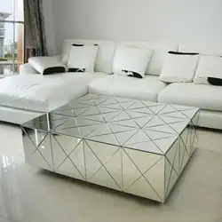 Мебель для гостиной, квадратный журнальный столик, полностью зеркальный чайный столик для дома, кафе, отеля