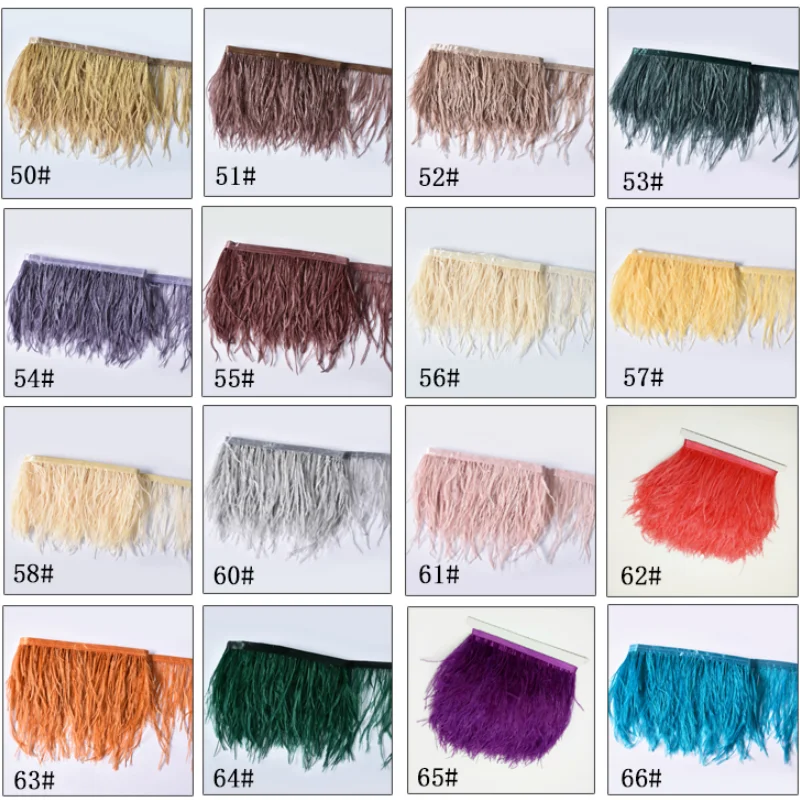 Wholesale 13-15cm Ostrich Feather Lace Trim Feather Fabric Costume Material