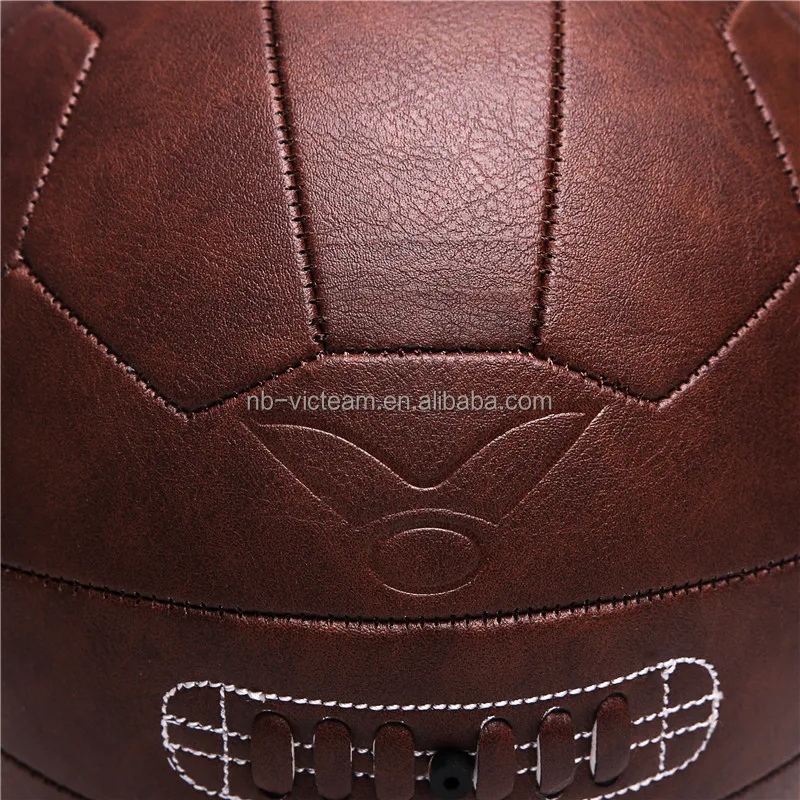 Promotional Brown Antique Leather Retro Soccer Ball Wholesale,Old Fashion Vintage Souvenir Football
