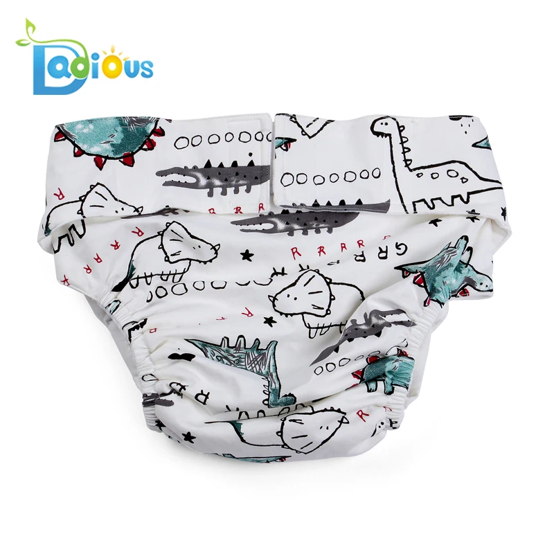 Wholesale abdl baby diaper dinosaur printed adult baby cloth diaper