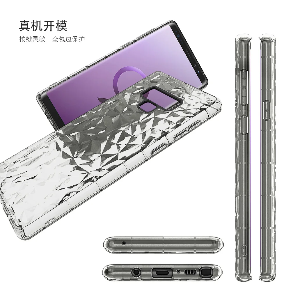 3d air cushion bag diamond pattern tpu case for samsung galaxy S8 S9 S10 PLUS LITE grain shockproof phone case cover