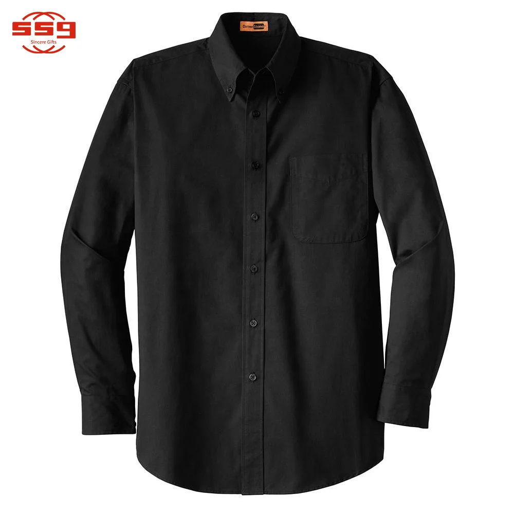 Custom Plain Formal Fit Long Sleeve Superpro Twill Men Polo Work Shirt