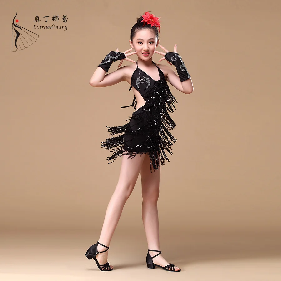 New arrival wholesale latin dance dress woman kids dance costume clothes girl ballroom dress children dance wear