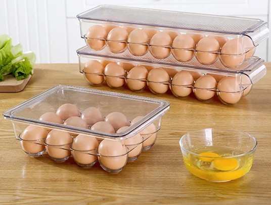 14 Eggs Refrigerator Egg Container Keeping Fresh Egg Box Kitchen Transparent Storage Holders Fridge Organiser