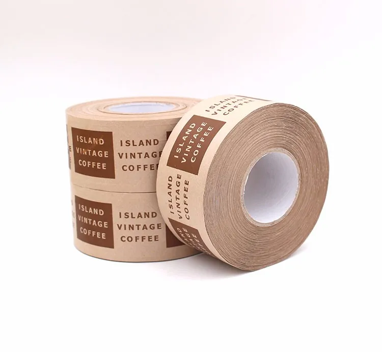 Активированная водой крафт-бумага усиленная упаковочная лента с пользовательским печатным логотипом