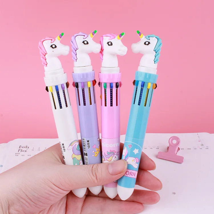 Cute Unicorn Ball Pen Cartoon Candy 3 Colors Doll Ballpoint Pen