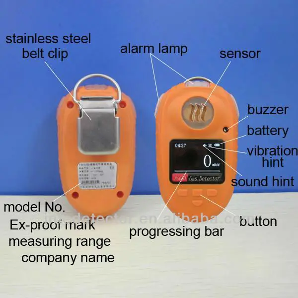 High resolution PG610 LEL combustible gas detector 3-5 year sensor life portable gas detector