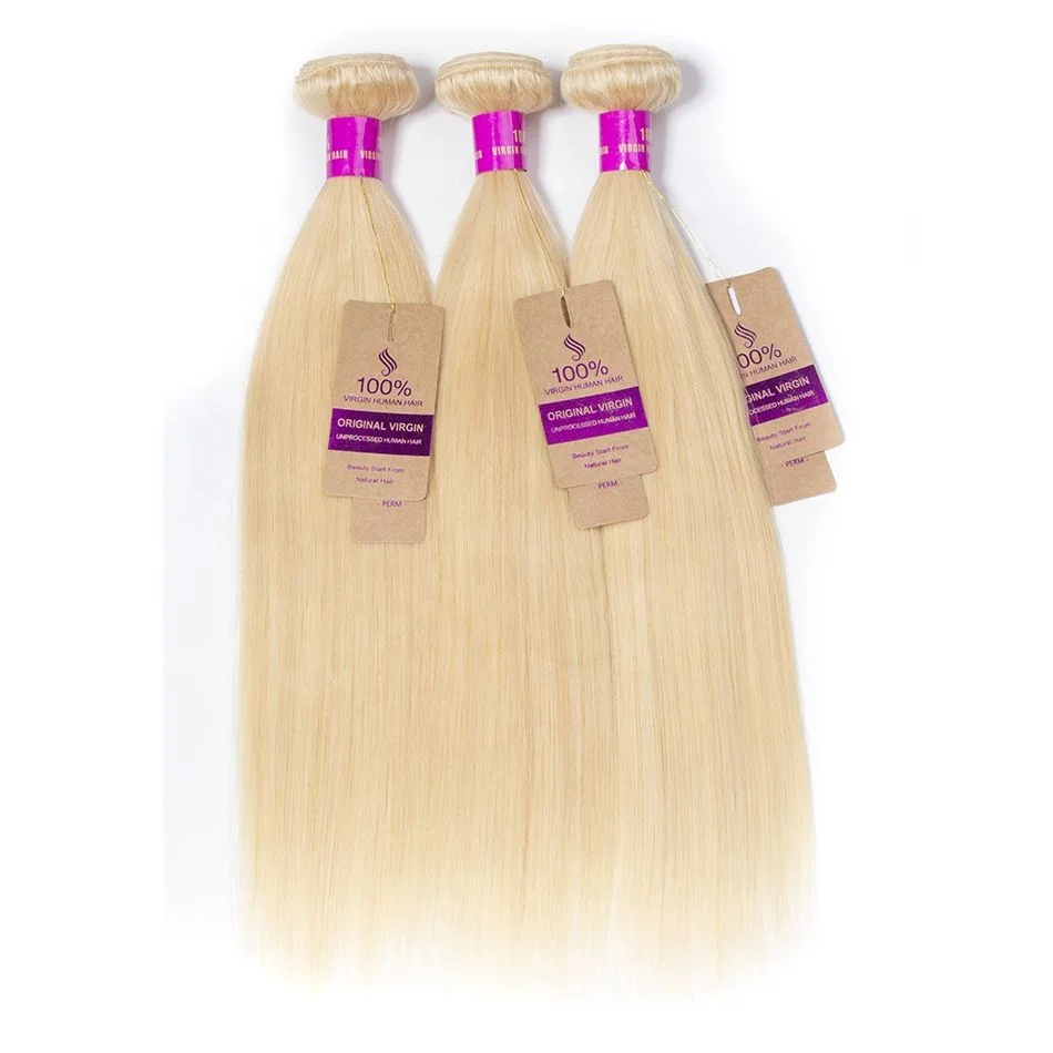 Grade 10A hair Straight Hair Russian 613# Cuticle Aligned Virgin Blonde Hair