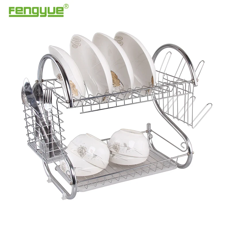 2020 New Products Kitchen Chrome Plated Drying Metal Rack Drainer Dish