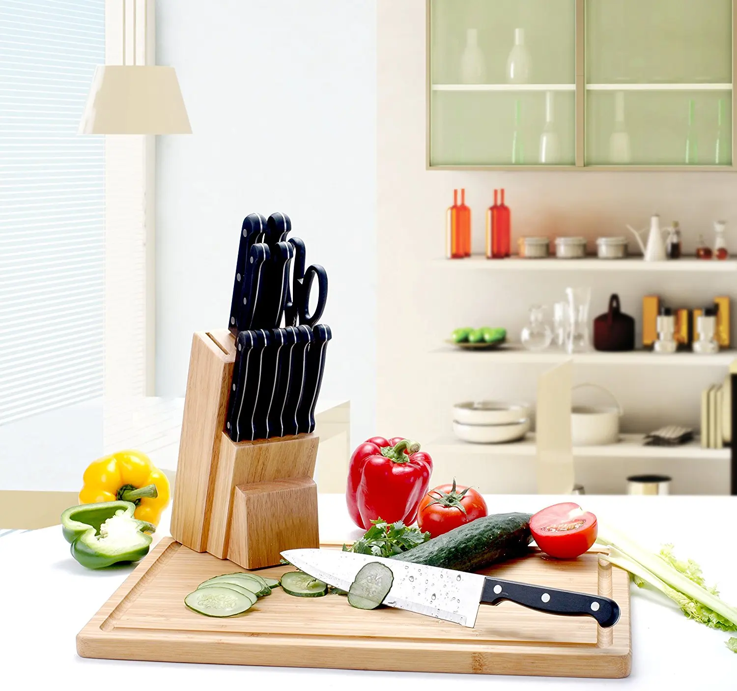 Bamboo Cutting Board with Juice Groove Kitchen Chopping Board for Meat Cheese and Vegetables