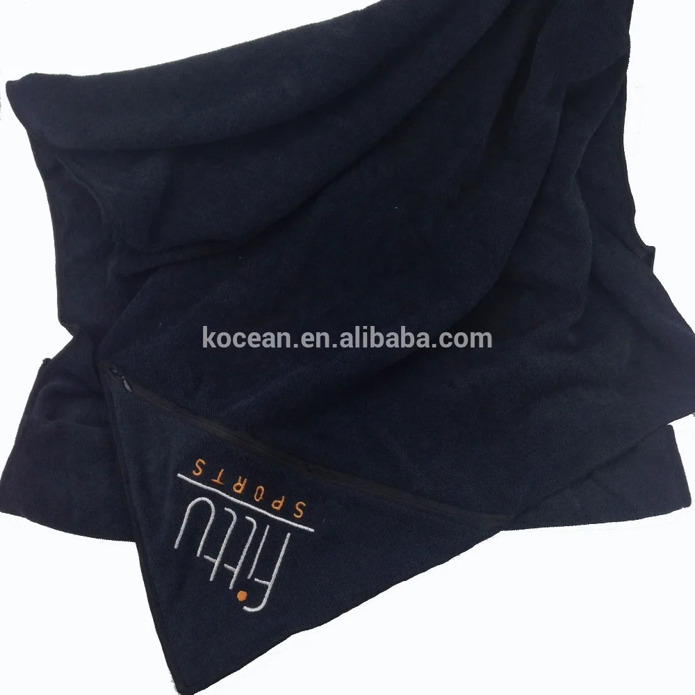 Kocean Gym Towel With Zipper Pocket Size Products China Wholesale Sport Towel