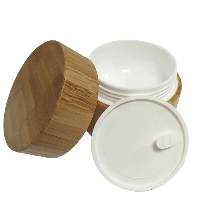 30g 50g 100g 150g Round Plastic Inner Face Cream Bamboo Cosmetic Container