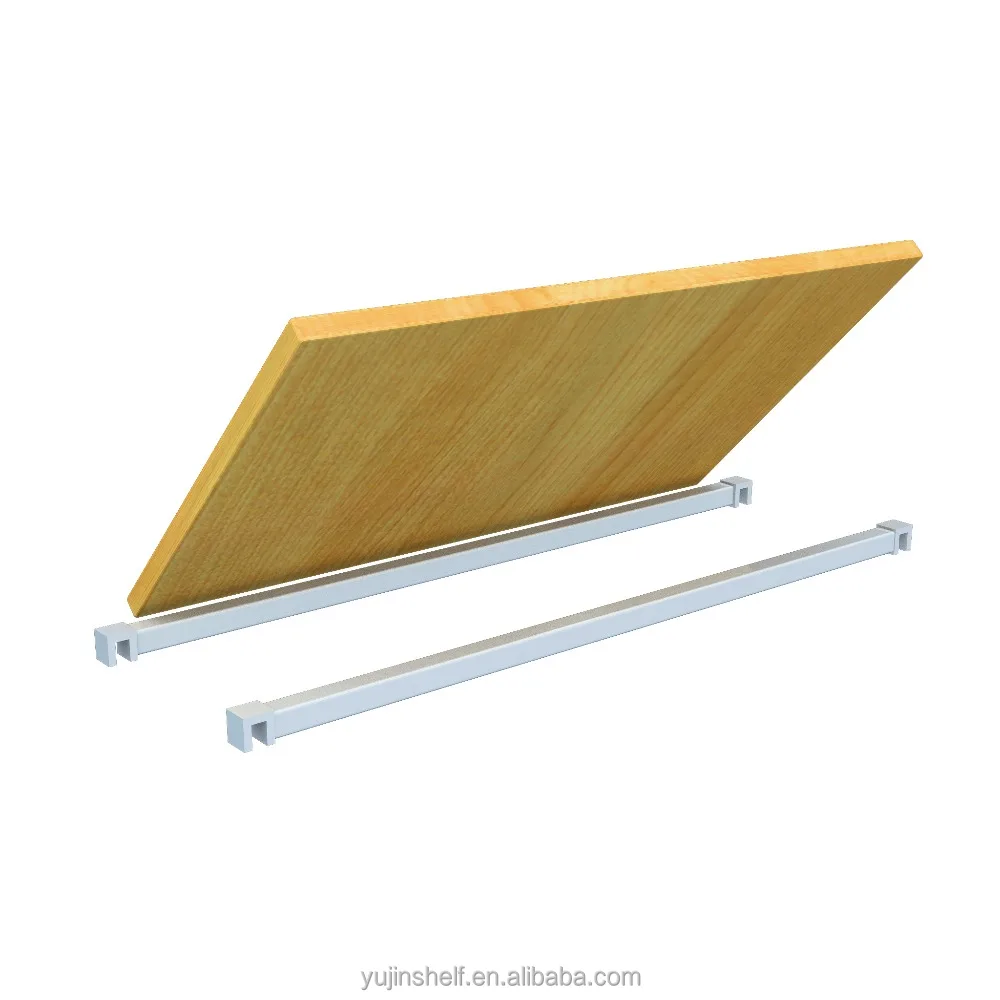 Modern Stype Super Market Shelf / Double Sided Feature White Metal Wood Display Shelf Used For Market