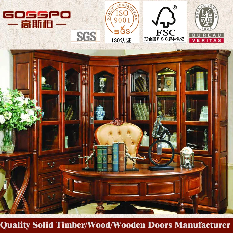 Classic Design Bookcase Furniture With Antique Painting