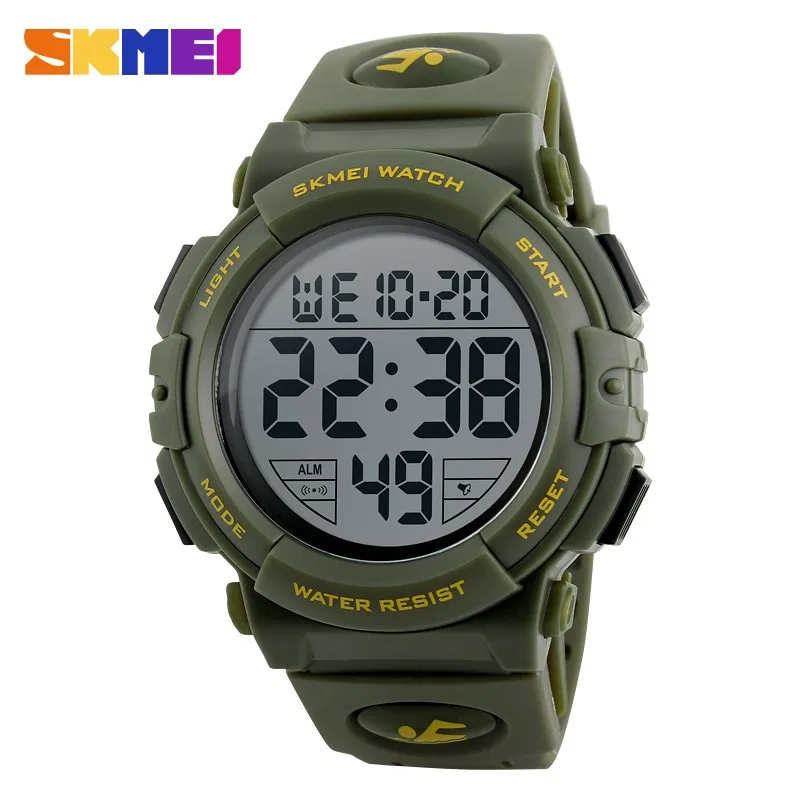 Skmei Brand Luxury 1258 Luminous Digital Clock Alarm Men Fashion Outdoor 50m Waterproof Sports Silicone Led Watch