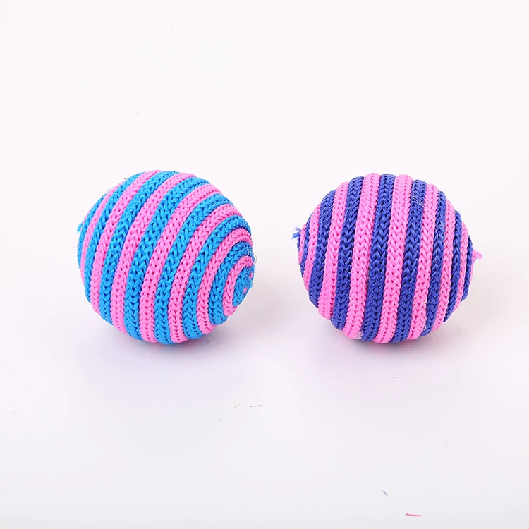 
Factory stock Interactive nylon band rope wire wrapping ball cat toy 