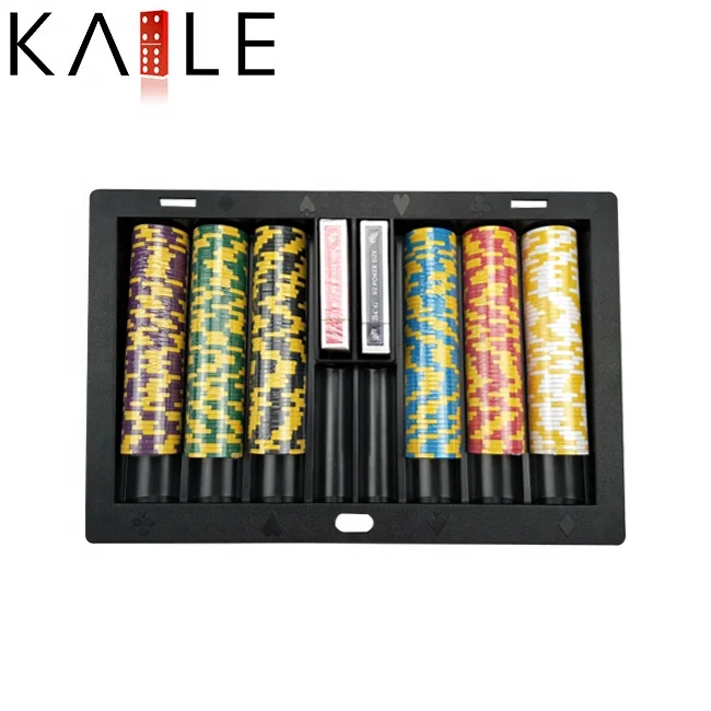 Factory supply 350 abs black insert poker chip tray vertical  8  rows slots for carry casino chip and card on poker table