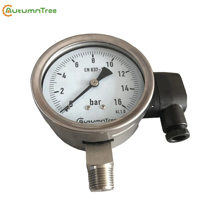Connection NPT 0.5% FS 100mm Air Pressure Gauge, Electronic Pressure Gauge