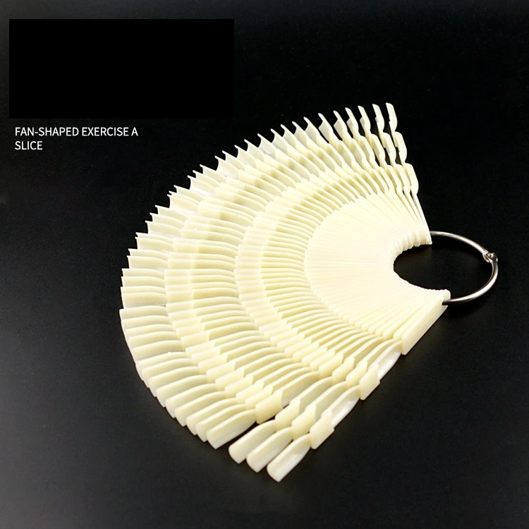 150 Tips 3 Knots Nail Art Display Natural Chart Color Sample Practice Fan Nail Polish Display with Ring Nail Tools