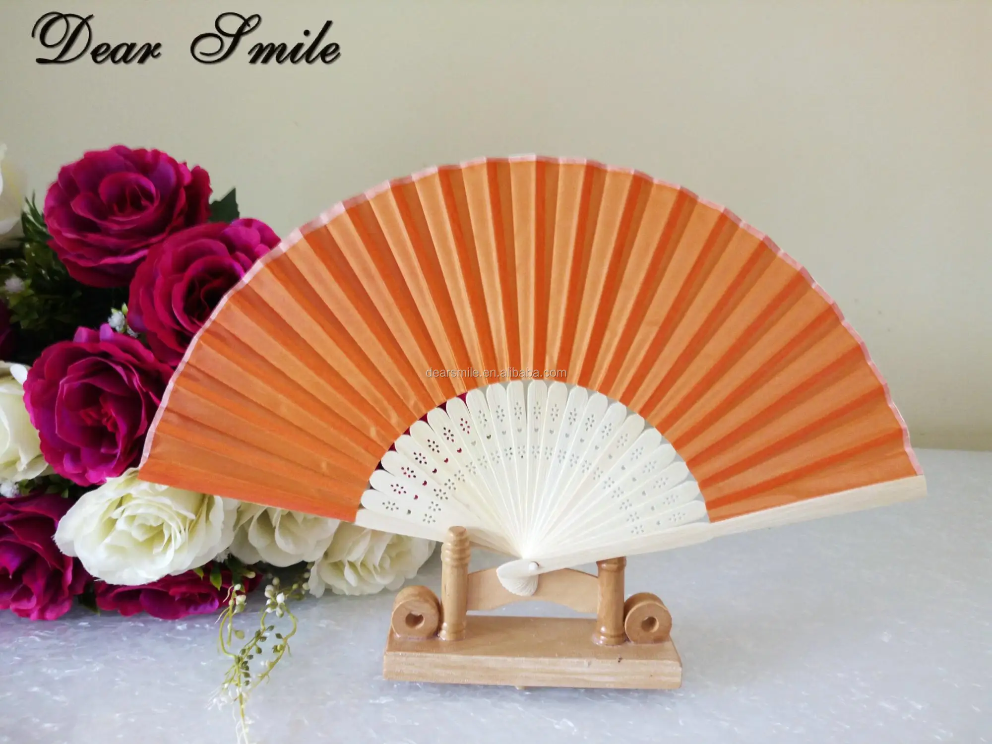 Hot Selling Summer promotional gift portable personalized hand fan folding logo bamboo hand fan