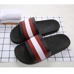 Summer new style couples fashion stripe slippers men bathroom non - slip household slippers women