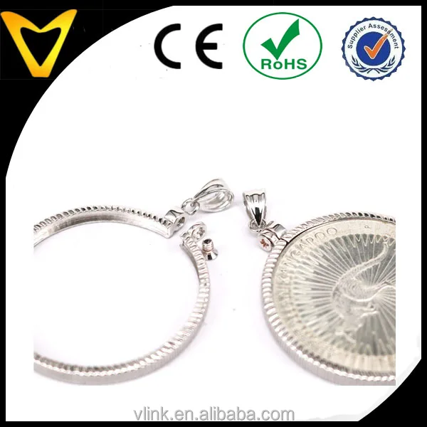 Sterling Silver 1 oz American Walking Liberty Silver Eagle Dollar Diamond Cut Coin Bezel 40.60mm x 3.05mm