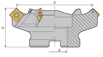 High Speed Indexable Face Milling Head Dynamic Balancing 12Teeth Face Mill Head