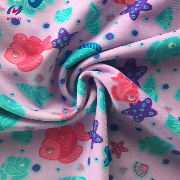 Chinese Manufacturer Kids Swimwear 85 Polyester 15 Elastane Fabric