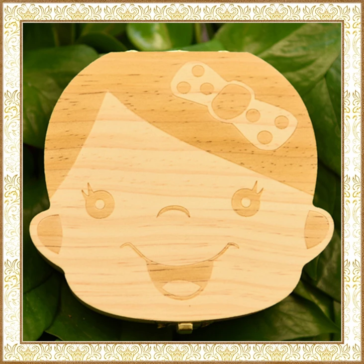 Gifts Memory Box Children Toy Organizer Storage Baby Milk Teeth Box Wood Tooth Box