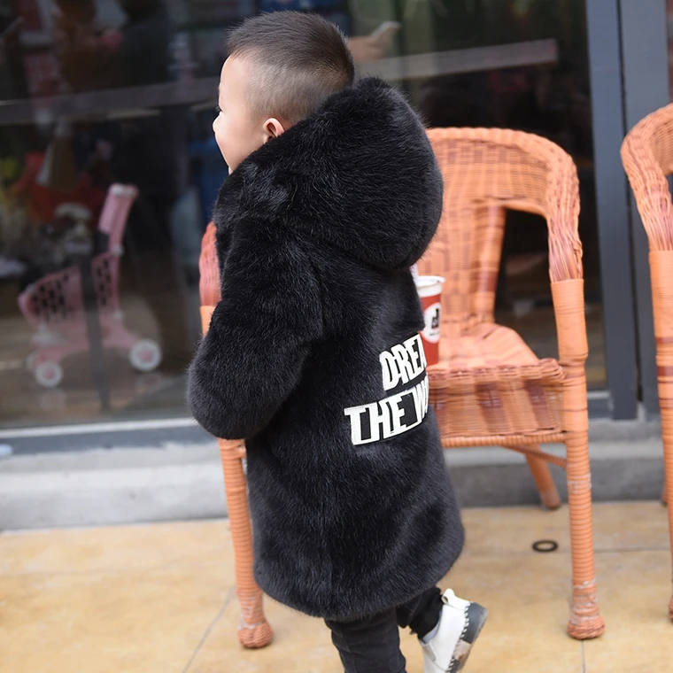 
Costume Cute Girls Hooded Long Sleeve Thicken Jacket Winter Warm Faux Fur Coat faux-furs overcame it 