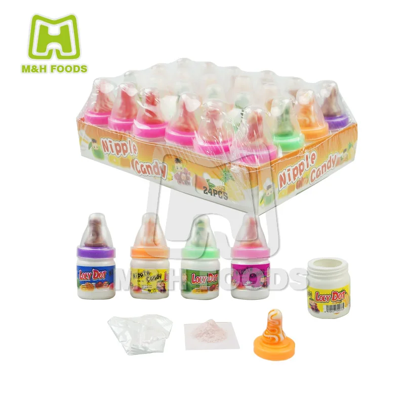 Sweet Nipple Shaped Hard Candy With Sour Powder