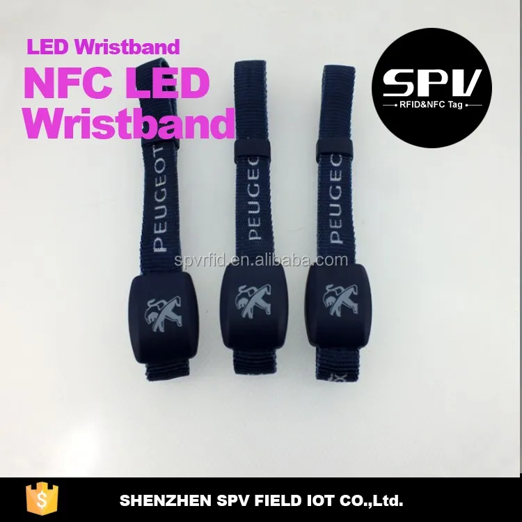 Звук Активирован Пульт Дистанционного Управления LED NFC Браслеты