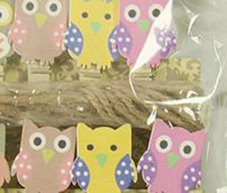 
High Quality Colorful Wooden Rope Owl Shape Note Cute Photo Clip 